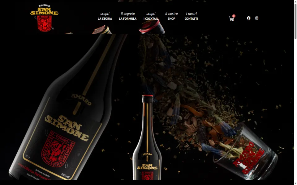 Sito web di Amaro San Simone realizzato da REGICODE