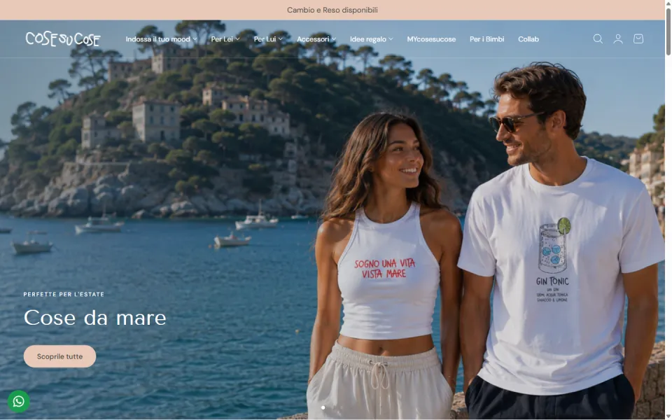 Sito web di Cose su Cose realizzato da REGICODE