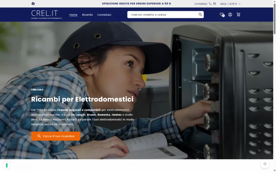 Sito web di CREL realizzato da REGICODE