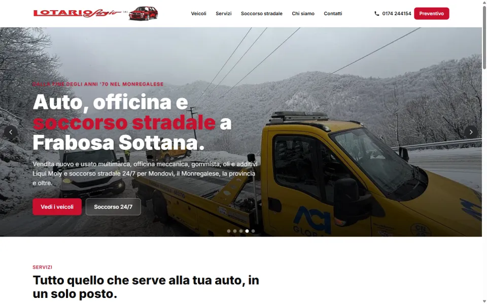 Sito web di Lotario Sergio realizzato da REGICODE