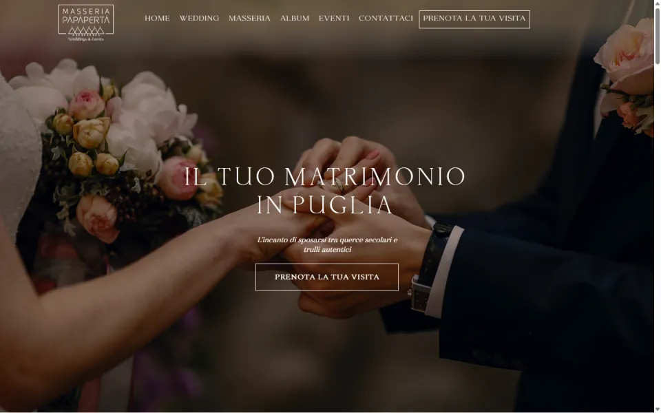 Sito web di Masseria Papaperta realizzato da REGICODE